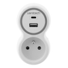 Enchufe de 16 A con 2 puertos de carga USB-A y C, blanco/gris, ZENITECH