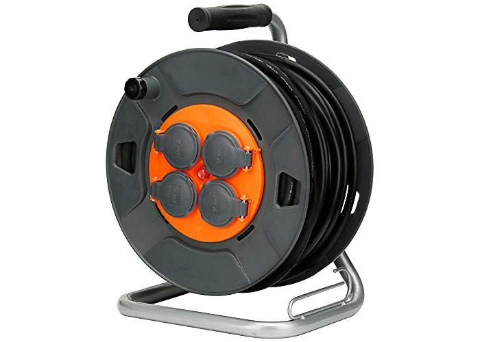 Zenitech Baustellen-Kabeltrommel IP44 mit 4 Steckdosen, 40 m Zenitech Baustellen-Kabeltrommel IP44 mit 4 Steckdosen, 40 m