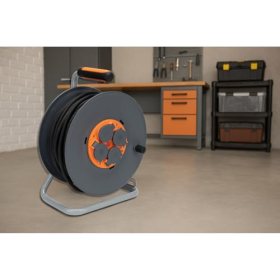 Котушка для кабелю для будівельного майданчика Zenitech IP44 з 4 розетками, 40 м