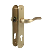 Amig Lena door handle set made of steel in satin brass