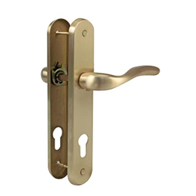 Amig Lena door handle set made of steel in satin brass