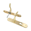 Amig Lena door handle set made of steel in satin brass