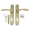 Amig Lena door handle set made of steel in satin brass