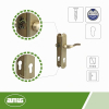 Amig Lena door handle set made of steel in satin brass