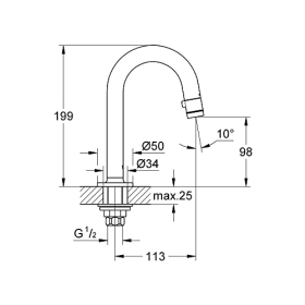 Grohe universal washbasin tap with high spout