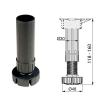 Emuca - Patas para Muebles, Pies para Muebles de Plástico Negro, Juego de 4 Patas Regulables, Altura 120mm