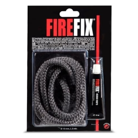 FIREFIX 2044 cordón cerámico Ø 10 mm gris 2 m para chimenea cordón redondo junta horno con adhesivo resistente al calor hasta 1100°