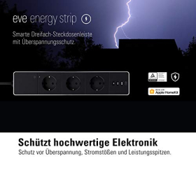 Eve Energy Strip smarte Steckdosenleiste, Verbrauchsmessung, TÜV