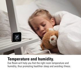 Sensor de calidad del aire Eve: COV, temperatura y humedad, Apple HomeKit, Bluetooth