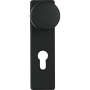 Herraje ABUS KFG para puertas cortafuegos - con tirador interior y pomo exterior - placa corta angular - 21526 - negro