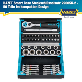 HAZET SmartCase 50-piece socket wrench set, 6.3 mm, hex & square, mobile