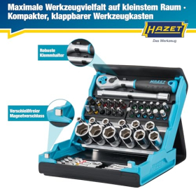 HAZET SmartCase 50-piece socket wrench set, 6.3 mm, hex & square, mobile