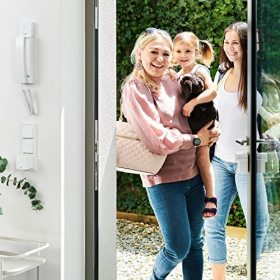 Nuki Opener Elektronisches Türschloss für Mehrfamilienhäuser, steuert Gegensprechanlage Türöffner mit Smartphone, elektrischer Türöffner, Nuki WiFi Bridge erforderlich