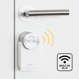 Nuki Smart Lock Pro – Wi-Fi, Power Pack, AV Test Zertifiziert, Weiß
