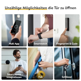 Cerradura inteligente Nuki Smart Lock Pro 2023 – Wi-Fi y Matter, acceso remoto, color negro.