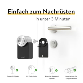 Cerradura inteligente Nuki Smart Lock Pro 2023 – Wi-Fi y Matter, acceso remoto, color negro.