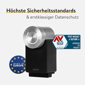Cerradura inteligente Nuki Smart Lock Pro 2023 – Wi-Fi y Matter, acceso remoto, color negro.