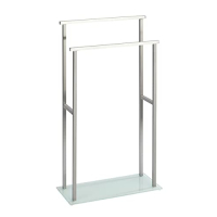 Elegant WENKO Debar freestanding towel rack made of stainless steel, 20x83x46 cm, satin finish