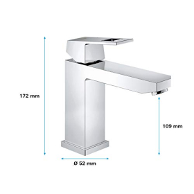 Grohe Eurocube Waschbeckenarmatur, Glatter Körper