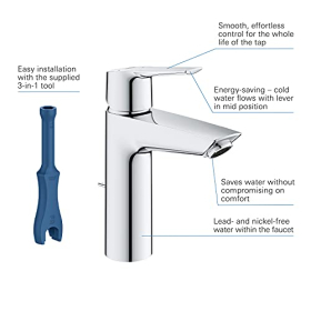 Смеситель для ванной Grohe QUICKFIX Start – однорычажный смеситель с монтажным инструментом