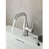 Grohe Essence basin mixer with pop-up waste in Supersteel