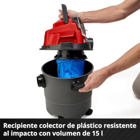 Einhell TC-VC 18/15 Li-Solo: акумуляторний пилосос для вологого та сухого прибирання з контейнером 15 л
