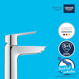 Змішувач для раковини Grohe Quickfix Start, одноважільний, розмір S, хром з монтажним інструментом