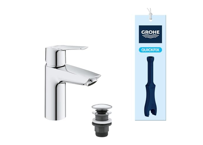 GROHE QUICKFIX Start Waschtischarmatur mit Wassersparfunktion und Klick-Klack-Ablauf GROHE QUICKFIX Start Waschtischarmatur mit Wassersparfunktion und Klick-Klack-Ablauf
