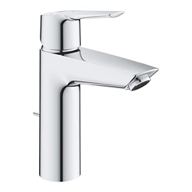 GROHE QUICKFIX Start Badarmatur, Einhebel, mit Ablaufgarnitur, wassersparender Mousseur, Größe M, Chrom, 23552002 (Import aus Deutschland)