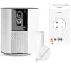 Somfy One+ 2401493, sistema de alarma para el hogar, sirena integrada de 90dB, detector de movimiento, sensor de puerta y cámara de visión nocturna 1080P