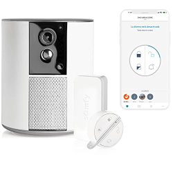 Somfy One+ 2401493, Hausalarmanlage, integrierte 90dB Sirene, Bewegungsmelder, Türsensor und 1080P Nachtsichtkamera