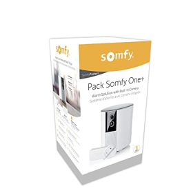 Somfy One+ 2401493, домашня сигналізація, вбудована сирена 90 дБ, детектор руху, датчик дверей і камера нічного бачення 1080P