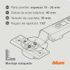 Петли для мебели Blum CLIP top BLUMOTION, угол наклона 110°, доводчик, ширина 35 мм, комплект из 10 штук