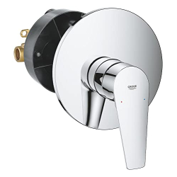 Змішувач для душу GROHE Start Edge, прихованого монтажу, одноважільний змішувач з керамічним картриджем, глянцева та міцна поверхня, підключення 1/2", хром, 24202001