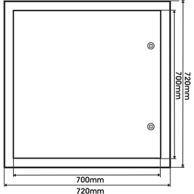 Heika 24231 Primus – Inspection hatch, 700x700mm, square closure, white