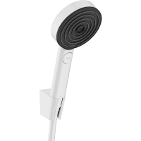 Hansgrohe Juego de soporte de ducha 105, 3 tipos de chorro relajación con flexo de ducha 125 cm, blanco mate, 24302700