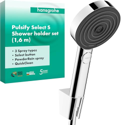 Hansgrohe 24303000 Kit de montaje, cromado, incluye manguera de ducha de 1,6 m
