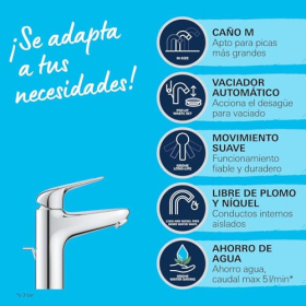 Смеситель для раковины GROHE Swift M – стильный хромированный смеситель для вашей ванной комнаты