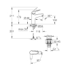 Grifo mezclador de lavabo GROHE Swift con función Eco y desagüe, cromado.