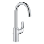 GROHE Swift Quickfix Einhebel-Waschtischmischer, 1/2 Zoll, Größe L, Chrom, geringerer Strom-/Wasserverbrauch