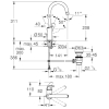 Mezclador monomando de lavabo GROHE Swift Quickfix, 1/2 pulgada, tamaño L, cromado, menor consumo de energía/agua, 24330001
