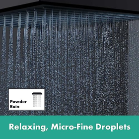Cabezal de ducha de lluvia cuadrado hansgrohe Pulsify E, negro