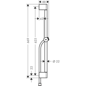 Barra de ducha Hansgrohe Unica Pulsify S de 65 cm con flexo de ducha