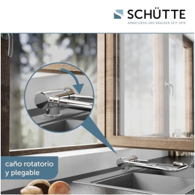 SCHÜTTE 24550 - Одноважільний змішувач для кухні, змішувач під вікном