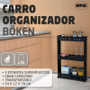 Carrito de almacenaje estrecho Amig Böken con ruedas, 3 niveles, 54 x 12 x 78 cm