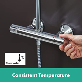 Sistema de ducha Hansgrohe Vernis Blend, ahorro de agua, cromo