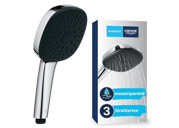 Water-saving hand shower Grohe Vitalio 110, square, chrome, 3 jet types Water-saving hand shower Grohe Vitalio 110, square, chrome, 3 jet types