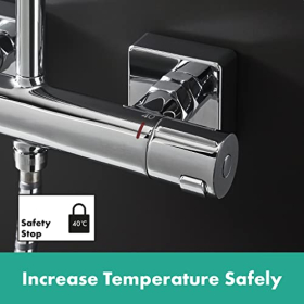 Hansgrohe Vernis Shape — душевая система с термостатом, тропическим душем и ручным душем