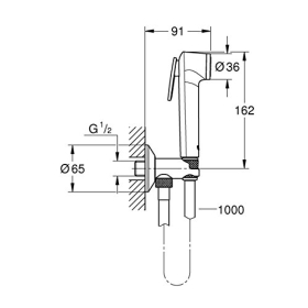 Juego de ducha GROHE Tempesta F Trigger Spray 30 con 1 rociador y soporte, cromado