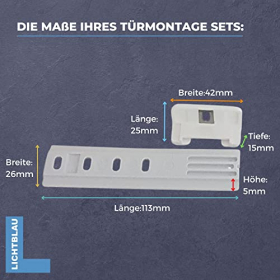 Juego de montaje universal azul claro para puertas de refrigerador, bisagra para puerta corrediza para electrodomésticos empotrados